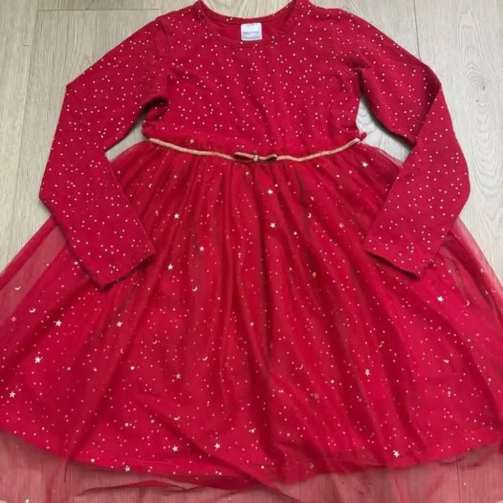 Hanna Andersson Red Tulle Star Dress Size 8
